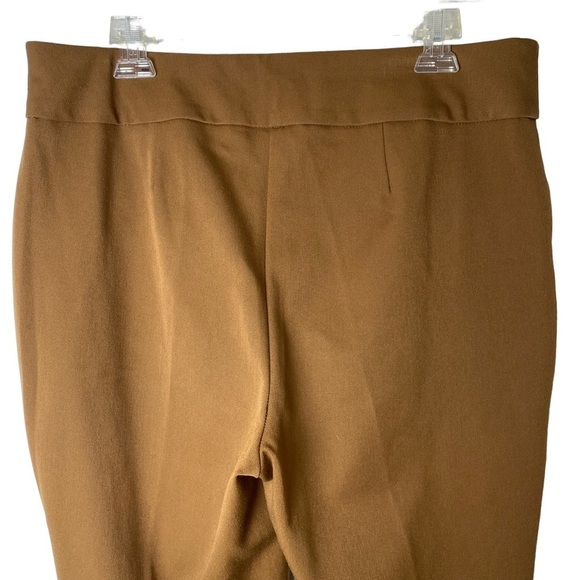 Chico's So Slimming Brown Pants Women's Sz 2/Large Short Straight Leg Flat Front - Picture 4 of 16